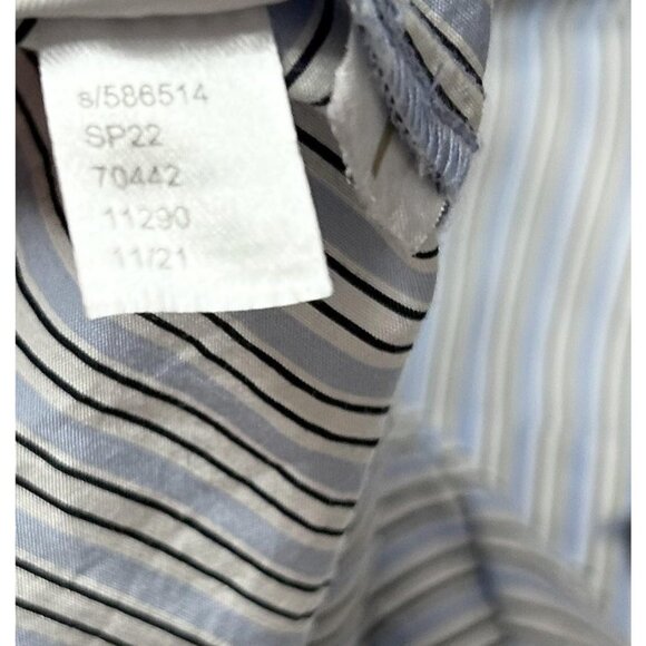 LOFT Shirt Dress Womens Large Blue White Stripe Popover Tunic Pockets *No Belt* - Picture 8 of 12